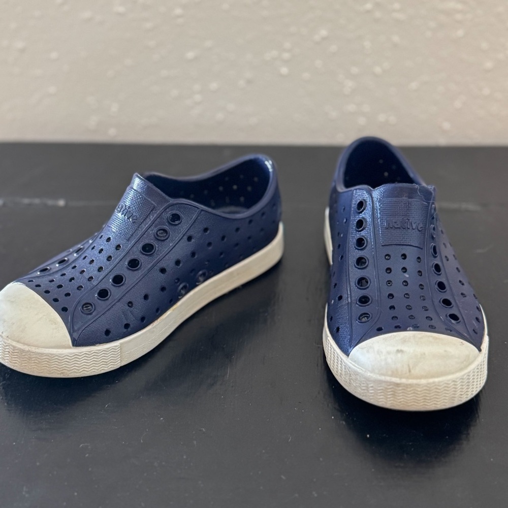 Native Shoes Kids Navy Perforated Slip-Ons